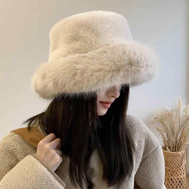 帽子 レディース 秋冬 バケットハット 小顔効果 あったか ファー ふわふわ 暖か 保温 防寒 婦人帽子 女性用 おしゃれ かわいい ブラック ホワイト ベージュ カーキ ブラウン グレー パープル2