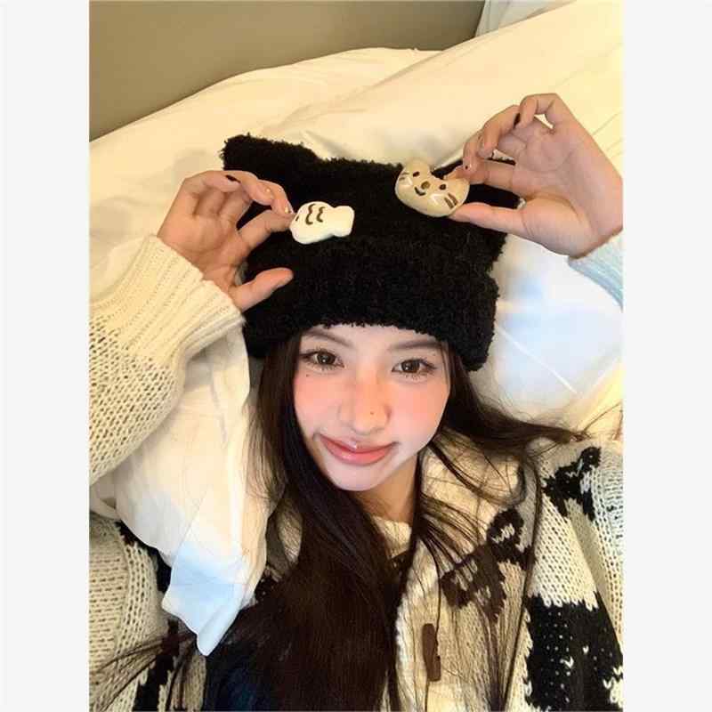 帽子 レディース ニット帽 秋冬 防寒 暖か ふわふわ 防風 イヤーマフ かわいい 小熊 ベア ニット 4,006円