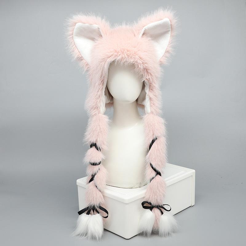 帽子 レディース 猫耳 秋冬 防寒 あったか 裏起毛 かわいい 小顔効果 防風 イヤーマフ 付き ニット帽 星柄
