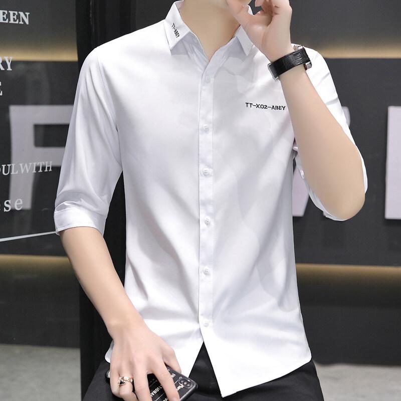 シャツ メンズ 男性用 半袖 シャツ トップス 接触冷感 伸縮性 麻 リネン 春夏 ホワイト ブラック グリーン ブルー