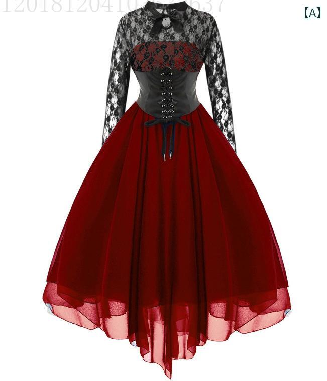 ワンピース レディース 長袖 チュール 切り替え 花柄 シフォン ミディ丈 パープル ブラック レッド グリーン ブルー ワインレッド 普段使い 通勤2｜ブリルビ