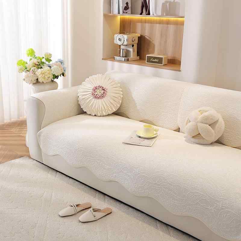 ソファ ソファカバー マルチカバー 純綿100% 綿糸 北欧風 植物柄 90×90cm 90×160cm 90×180cm 90×210cm 90×240cm 120×180cm 90×280cm アイボリー グレー カーキ オールシーズン