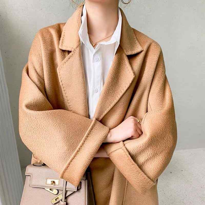 厚地の外套 レディース 羊毛 カシミール 雑ぜ合わせる 水波乱 ダブル人間の顔 無地 ゆったり 長袖 ロング丈 秋冬 黒いこと 駱駝 緑であること パープル 好いたらしいめ 窈窕たる 通い