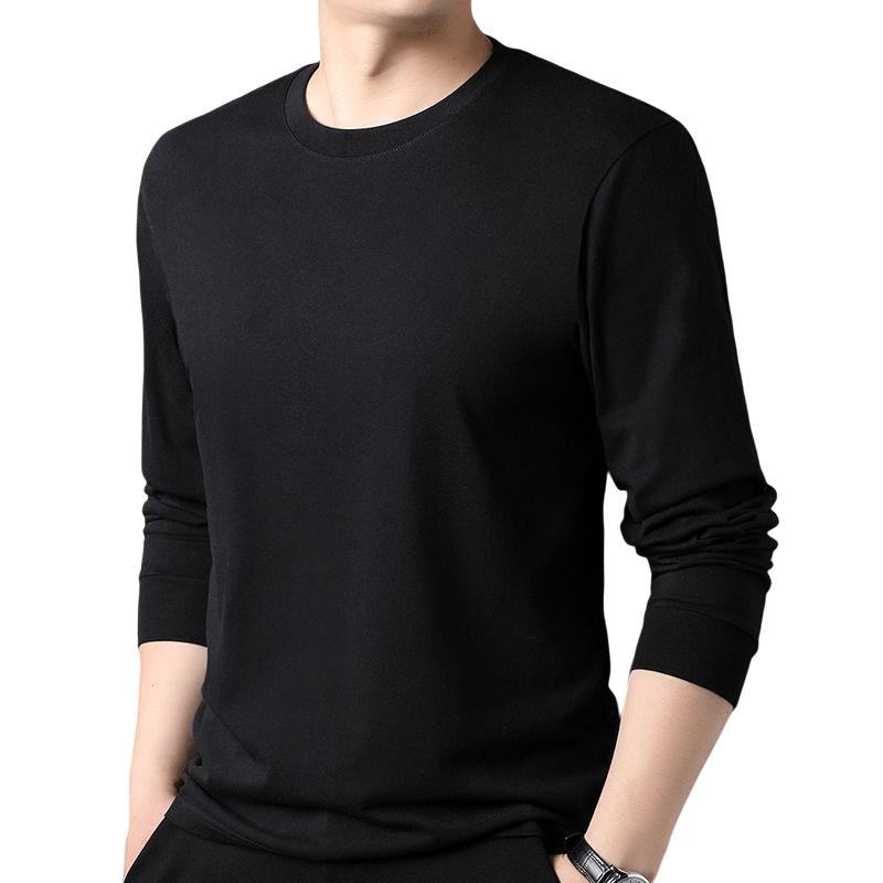 Tシャツ メンズ 男性用 長袖 コットン リブ袖 丸首 インナーシャツ 秋冬 春秋冬 吸湿速乾 普段使い