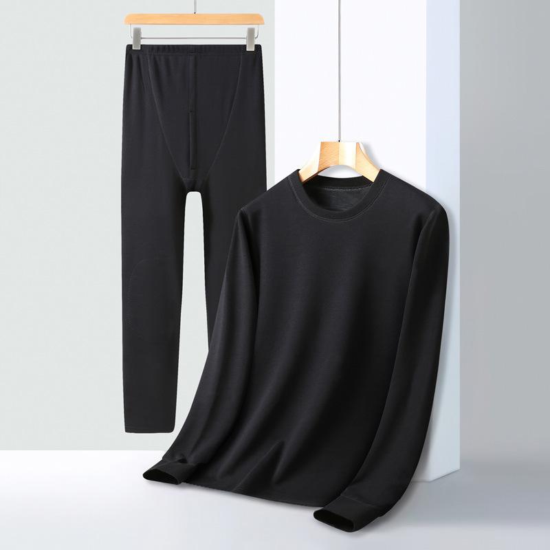 メンズ 男性用 防寒肌着 上下セット 4XL 5XL 6XL 7XL 大きいサイズ 厚手 裏起毛 あったか インナー 秋冬 黒 グレー