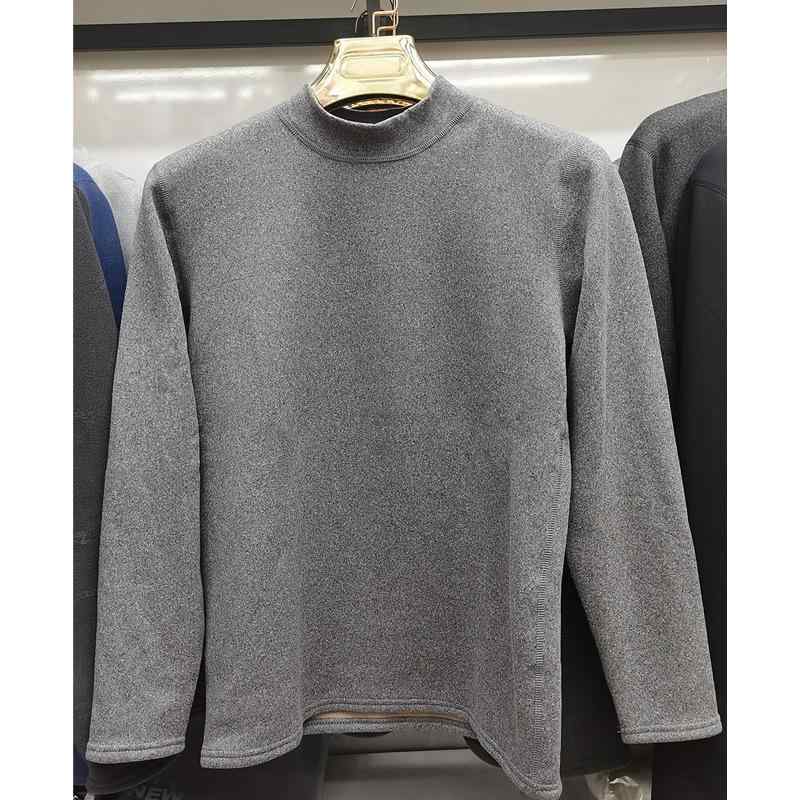 インナー レディース 秋冬 中厚手 裏起毛 保温 あったか インナー 男性用 ストレッチ 伸縮性 秋 冬 上下セット ラウンドネック 長袖 長ズボン ポリエステル 深灰 浅灰 デニムブルー ブラック