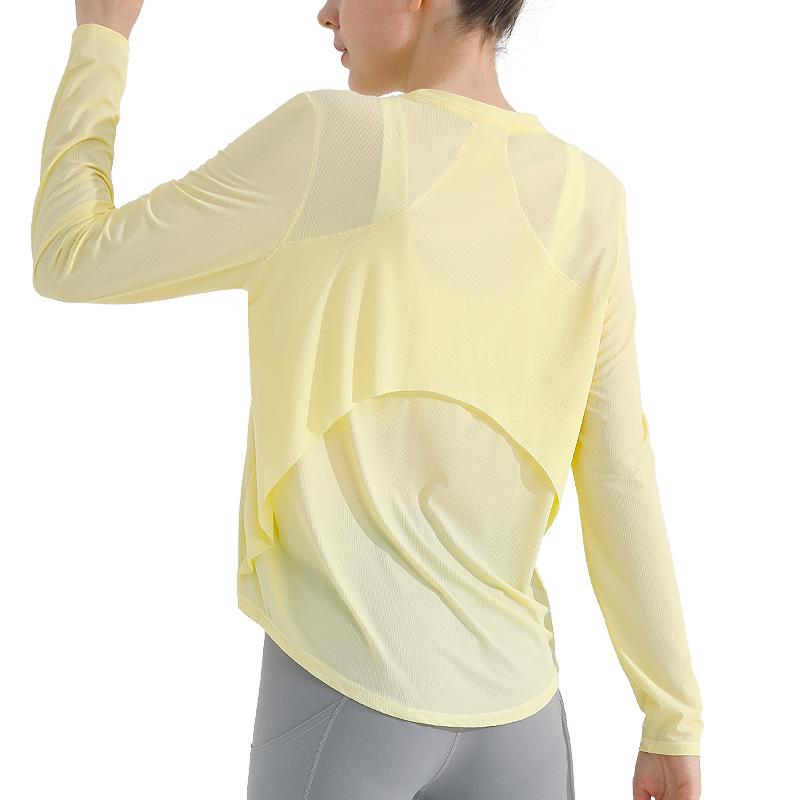 Tシャツ レディース スポーツウェア メッシュ ヨガウェア トップス 速乾 トレーニングウェア ランニングウェア 長袖 接触冷感 伸縮性 ストレッチ ジム 普段使い 春夏 秋冬