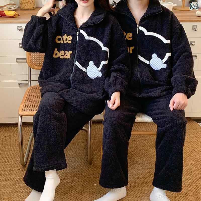 パジャマ レディース メンズ 秋冬 セットアップ 珊瑚フリース あったか 暖か 厚手 部屋着 寝巻き 長袖 長ズボン 上下セット ルームウェア リラックス ゆったり 快適 睡眠 保温 外着可能 カジュアル