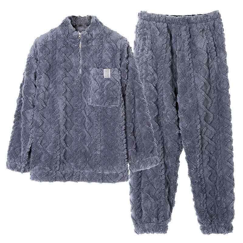 パジャマ メンズ 秋冬用 綿ネル あったか 朦々たる 上下仕かける ティーシャツ 襟付き添い人 御部屋着 長袖 長ズボン ポリエステル 好いたらしい お休み 伸び伸びする 浅薄墨色 深薄墨色2