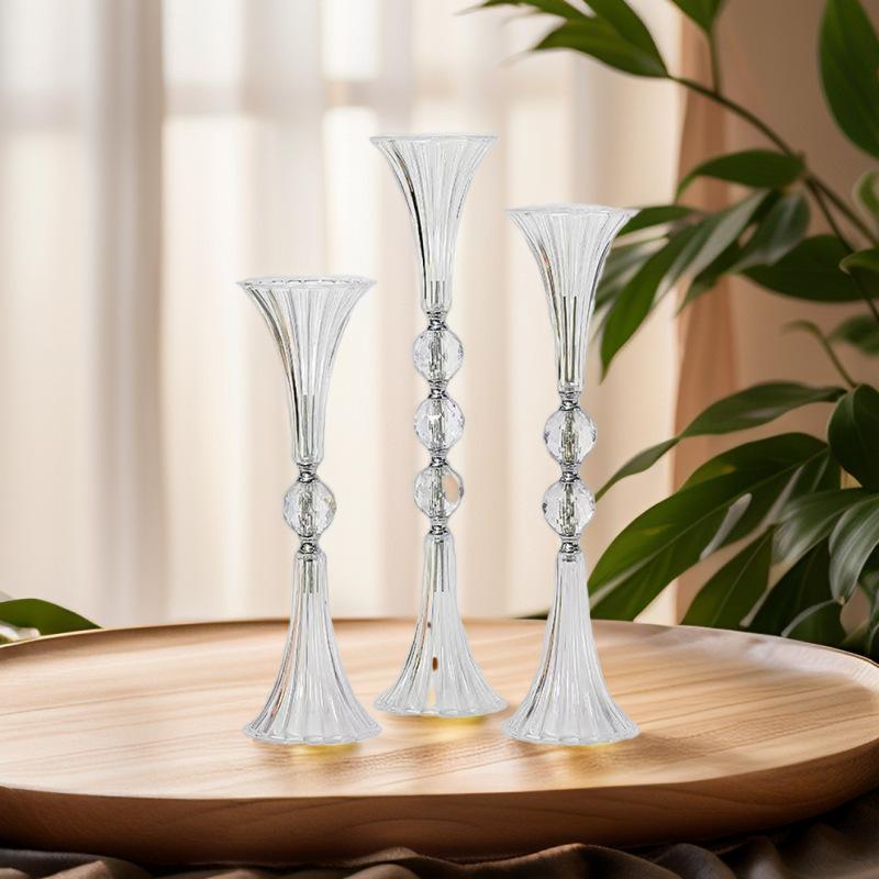 花瓶 結婚式 パーティー テーブル装飾 アクリル製 透明 シルバー/ゴールド 高さ48cm 55cm 63cm2
