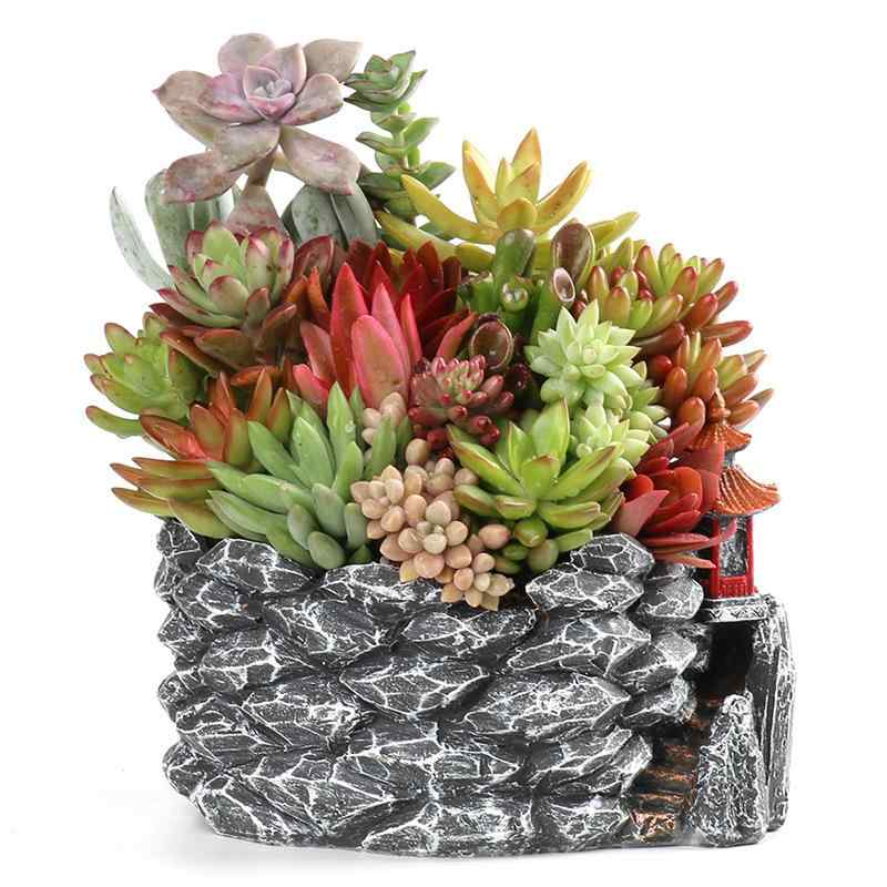 植木鉢 多肉植物 プランター 寄せ植え 庭 ガーデニング 雑貨 小さい ミニ 樹脂製 黒 グレー 家庭菜園 ベランダ オフィス2