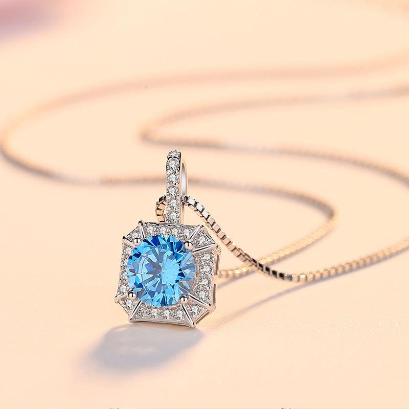 ネックレス レディース S925 シルバー ジルコニア ペンダント 韓国風 アクセサリー ジュエリー 誕生日 ギフト スクエア 幾何学模様 キュート エレガント 11,293円