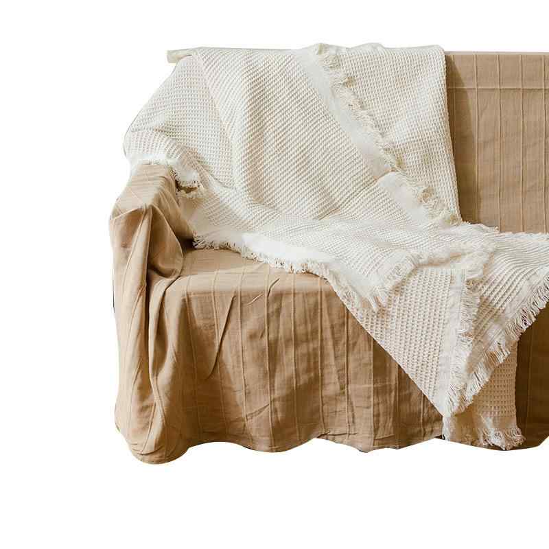 ソファカバー ソファタオル 無地 ハニカム ワッフル ブランケット 混紡 防塵 4,207円