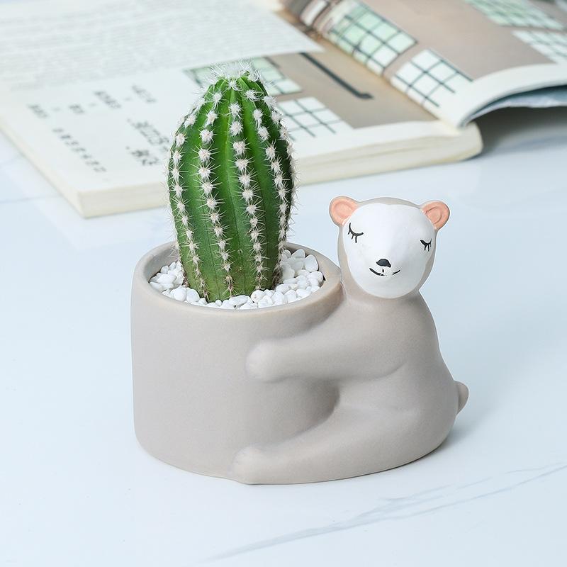 花瓶 かわいい 植木鉢 動物 アニマル 多肉植物 サボテン 寄せ植え 陶器製 デスク 飾り 卓上 ミニ 観葉植物 おしゃれ ガーデニング インテリア2