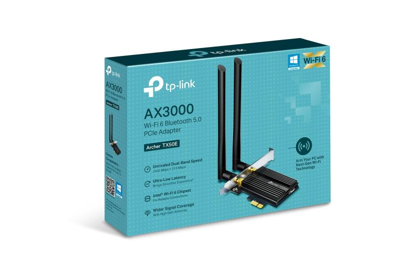 TP-Link WiFi ワイヤレス アダプター 無線LAN Wi-Fi6 PCI-Express Bluetooth5.0 2402 + 574Mbps Archer TX50E｜ブリルビ