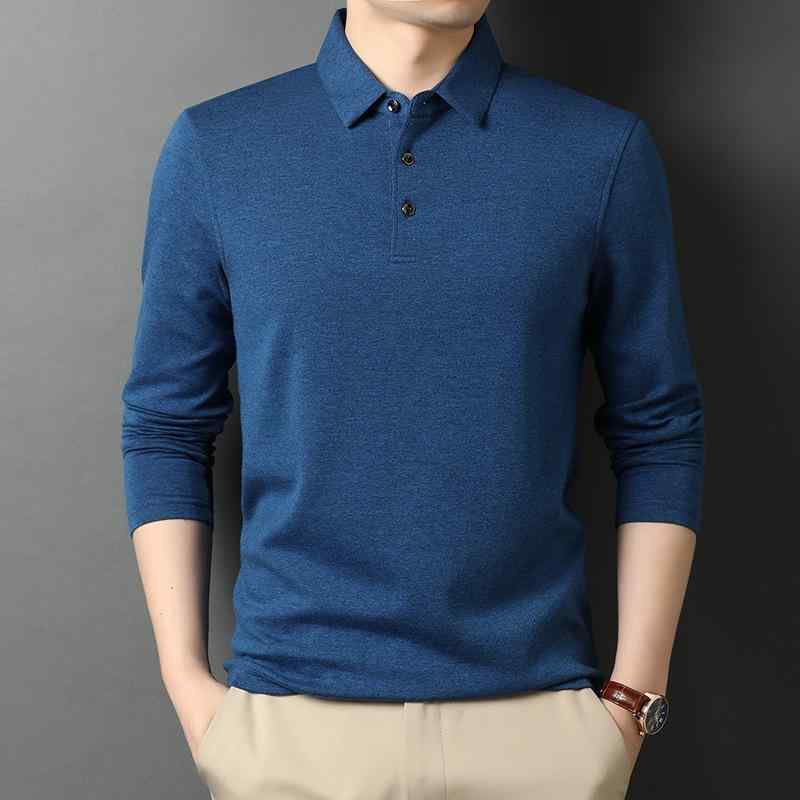 Tシャツ 男性用 トップス 長袖 ポロシャツ 紳士服 40代 50代 60代 春秋 薄手 接触冷感 普段使い ビジネス カジュアル 無地 グレー ブラック系 ブルー系 グリーン系