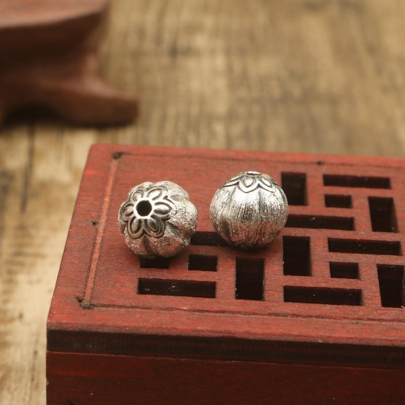 シルバー925 DIY アクセサリー パーツ 手編み ブレスレット 飾り 花びら ビーズ ペンダントトップ 和風 レトロ