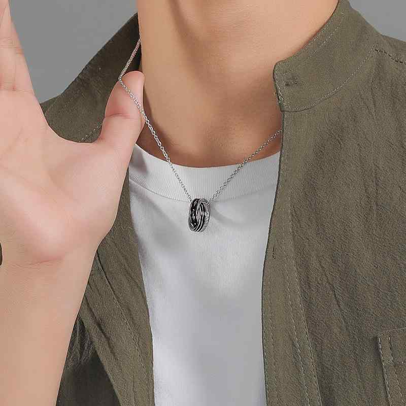ネックレス メンズ シルバー925 ペンダント 幾何学模様 十字チェーン ヒップホップ ストリート アクセサリー プレゼント ギフト ラッキーアイテム