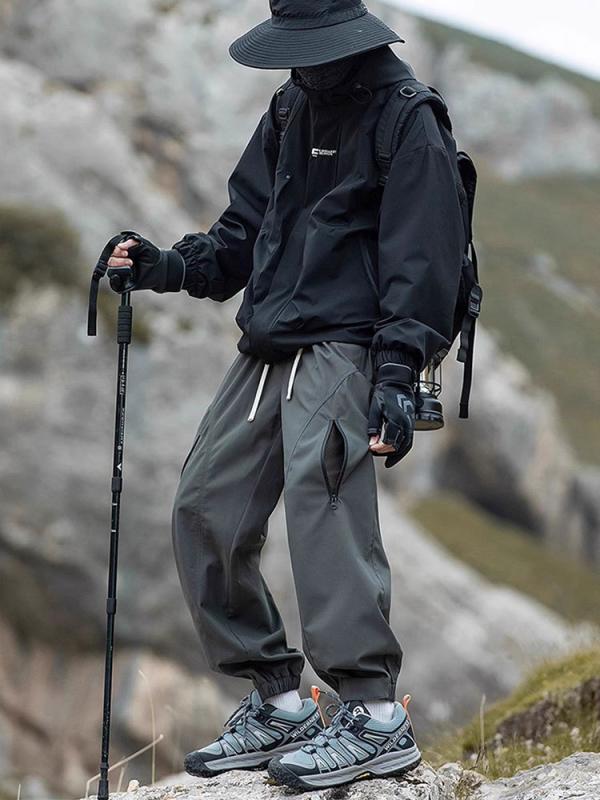 パンツ 男性用 アウトドア 登山 防風 撥水 ワークパンツ カーゴパンツ 裏起毛 秋冬 スポーツ カジュアル ロックグレー ブラック パープル