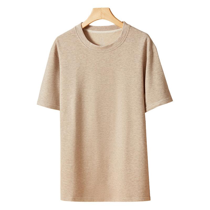 Tシャツ 男性用 ウール混紡 ブレンド 保温インナー 秋冬 半袖 肌着 裏起毛 暖かい デシン 発熱
