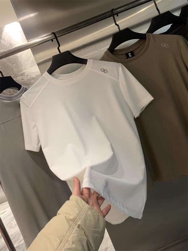 Tシャツ メンズ 男性用 薄手 速乾性 スポーツ カジュアル 半袖 Tシャツ カットソー 無地 高弾性 深灰色 浅灰色 白色 黒色 カーキ色 接触冷感