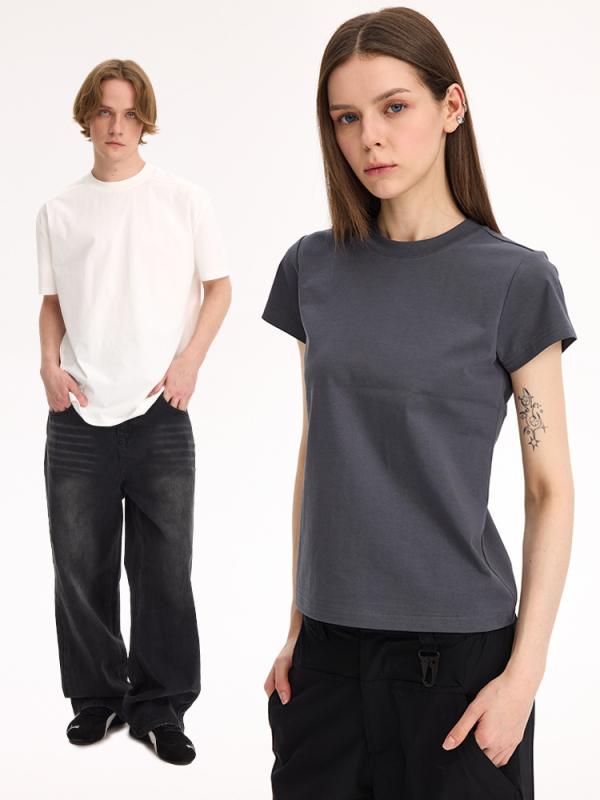 Tシャツ 男女兼用 スーピマ綿 ソロナ 接触冷感 無地 ボックスシルエット 半袖 トップス 普段使い スポーツウェア ルームウェア