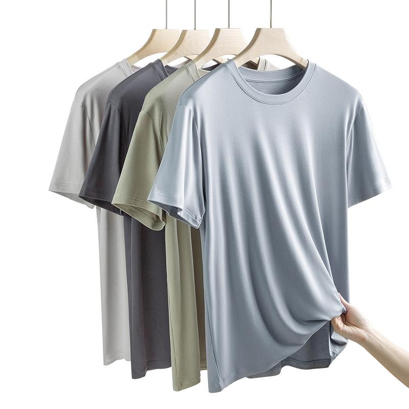 Tシャツ メンズ 男性用 半袖 モダール カットソー 無地 丸首 Vネック インナー 部屋着 ルームウェア カジュアル シンプル 通気性 吸湿速乾 春夏2