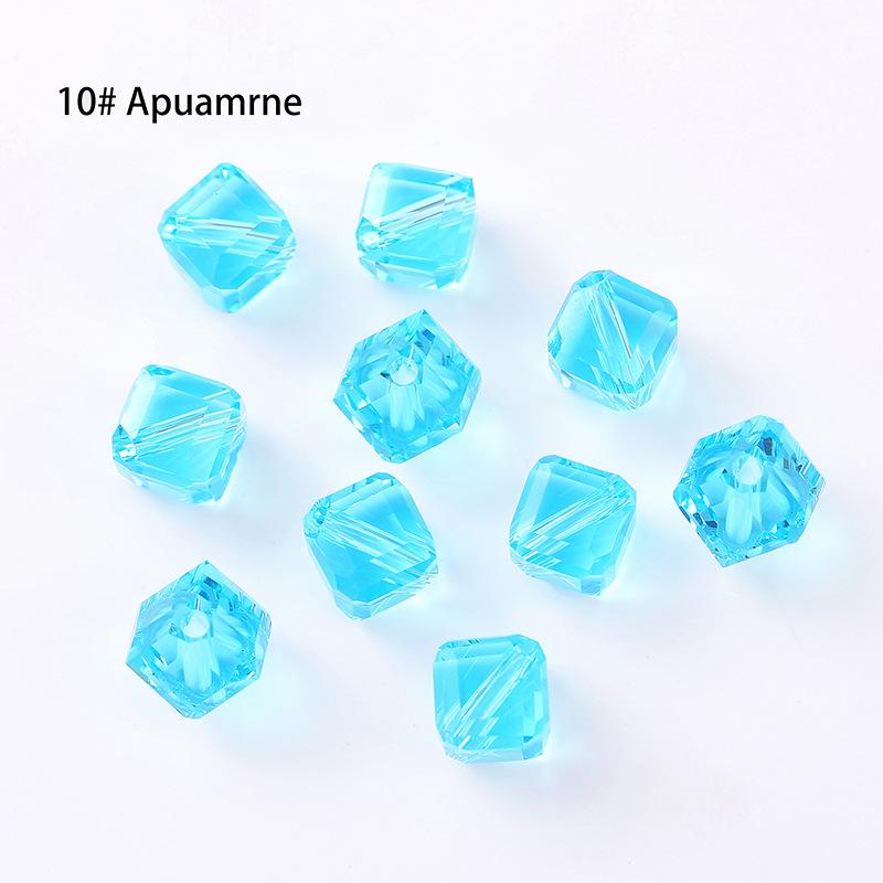 ネックレス レディース K9水晶 ビーズ パーツ DIY アクセサリー 上品 エレガント 斜方 7x7mm 6x6mm 透明 ホワイトAB ピンク クリスタル パープル レッド ゴールド イエロー ブルー グリーン グレー ブラック 孔雀グリーン2