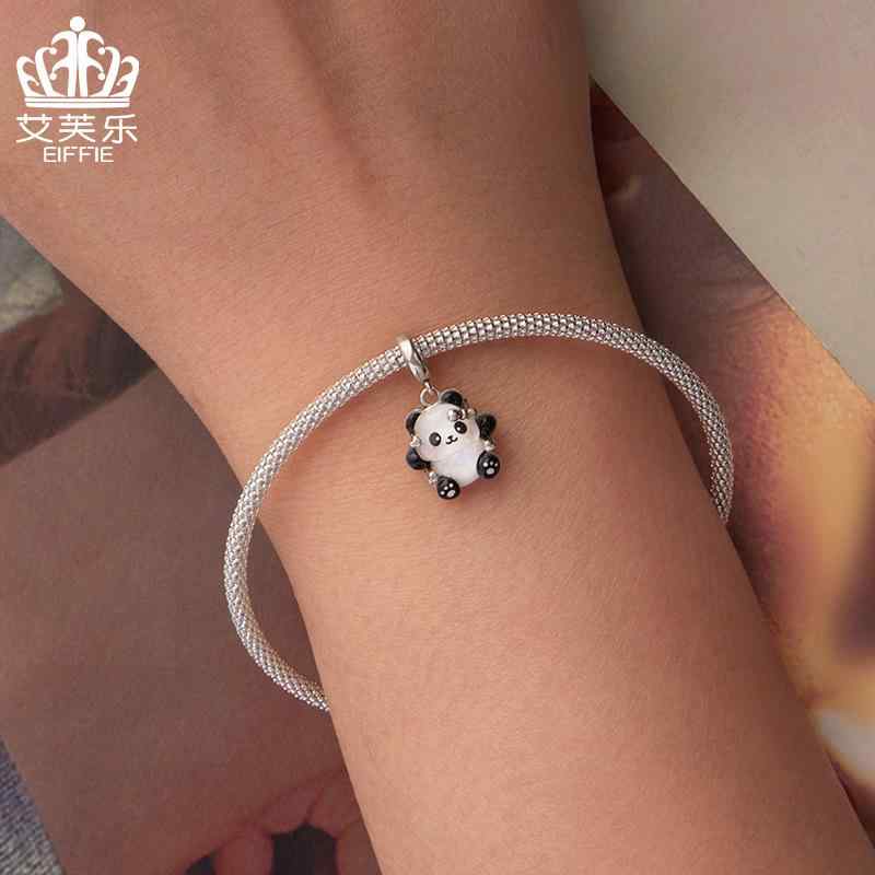 ペンダント かわいい レディース パンダ S925 シルバー アクセサリー 動物 DIY ビーズ 銀メッキ アニマルモチーフ ギフト 贈り物