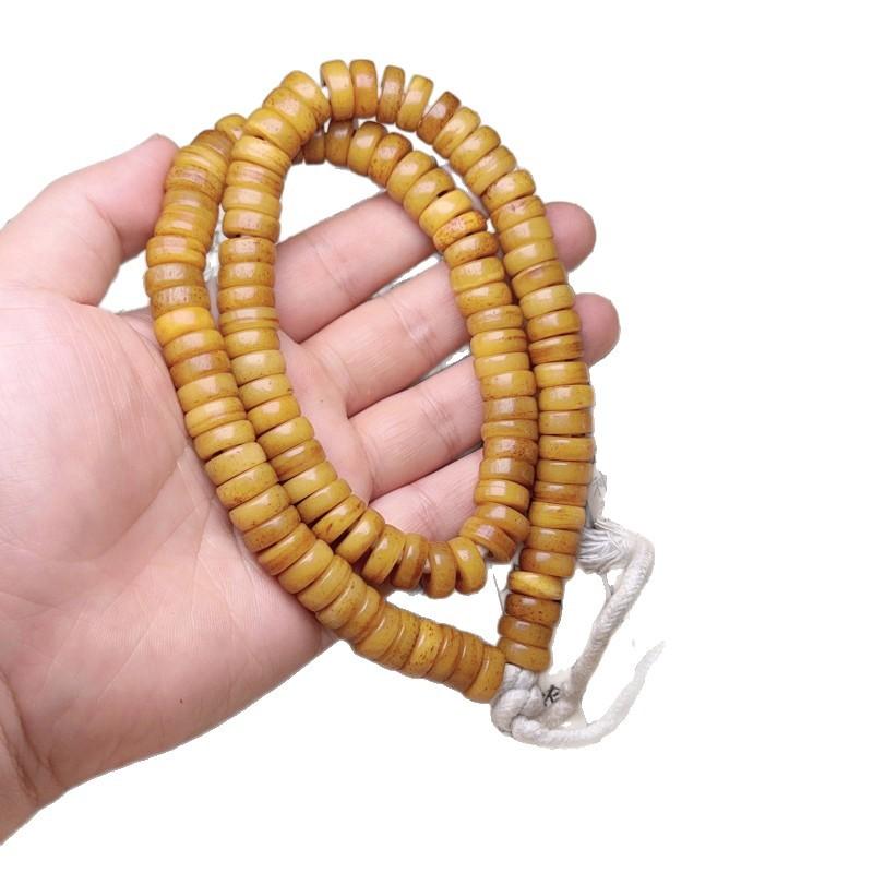ブレスレット 男性用 仏具 108個 薬片 DIY 手作り 素材 アクセサリー パーツ ?牛骨 ヤク骨 ビーズ 文玩 レトロ