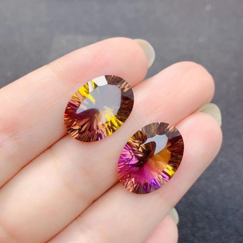 指輪 パーツ 紫黄晶 裸石 楕円 ミレニアムカット DIY アクセサリー 鳥の巣風 オリジナルデザイン2