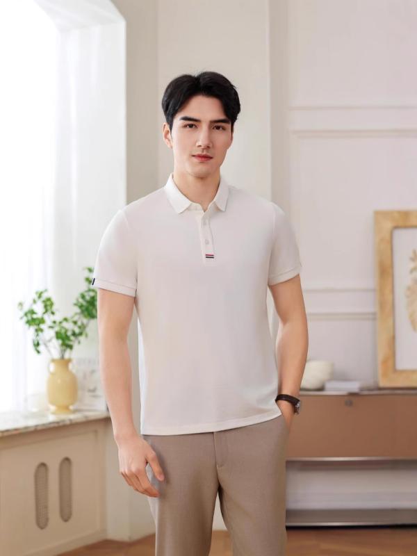 ポロシャツ 男性用 企業 работ服 半袖 Tシャツ カットソー 綿混紡 修身型 吸汗速乾 丈青 花灰 黒 豆緑 紺 白