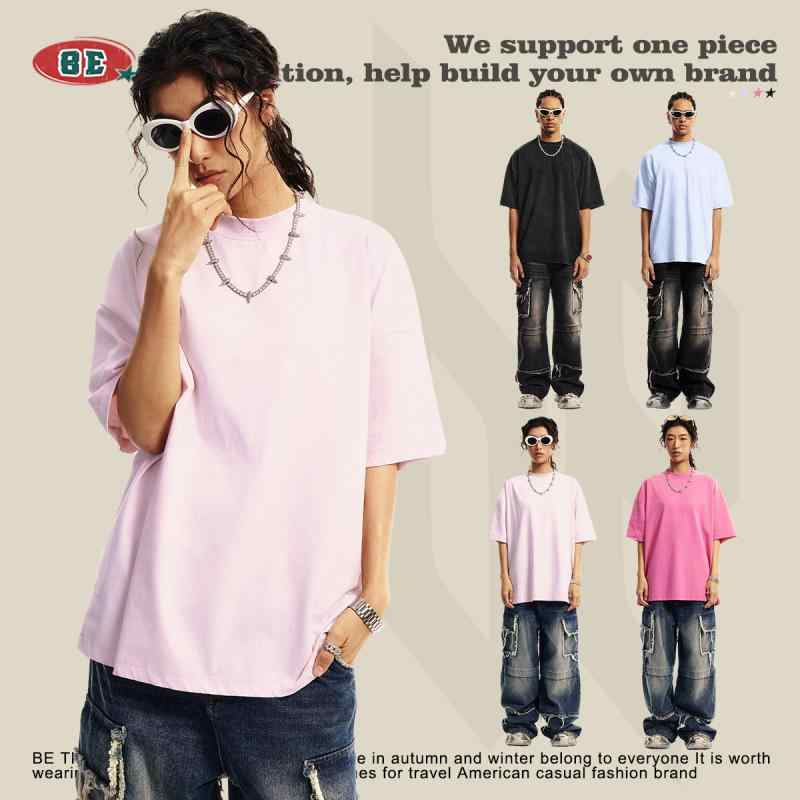Tシャツ メンズ 男性用 ゆったり コットン ウォッシュ加工 ドロップショルダー 無地 ストリート2