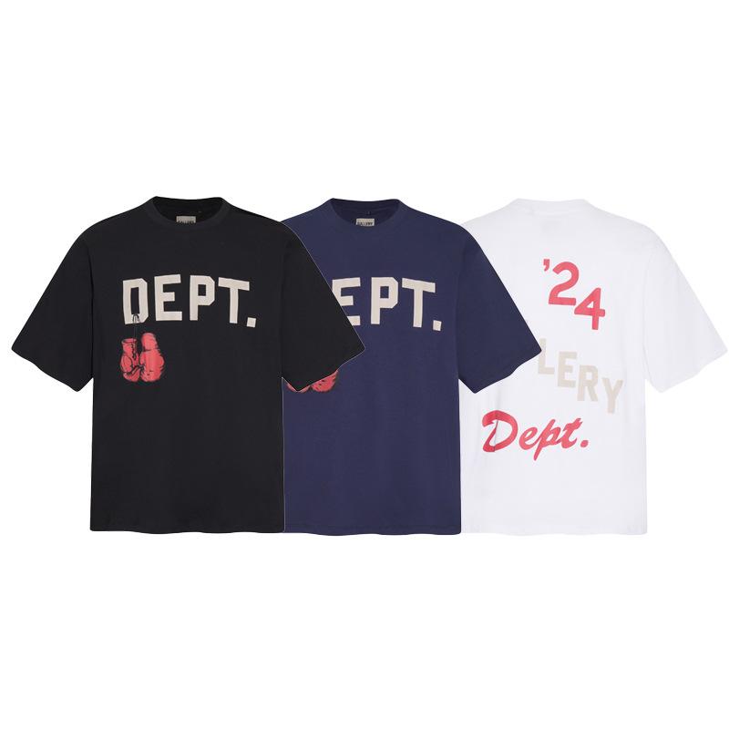 Tシャツ 男性用 コットン アルファベット ボクシング 半袖 ゆったり 通気性 ブラック ホワイト ブルー系