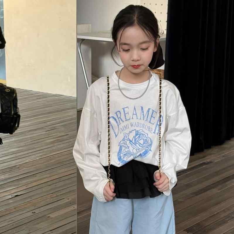 キッズ Tシャツ 長袖 春秋 子供服 トップス プリント アルファベット バラ柄 ゆったり かわいい 綿 通学 普段着