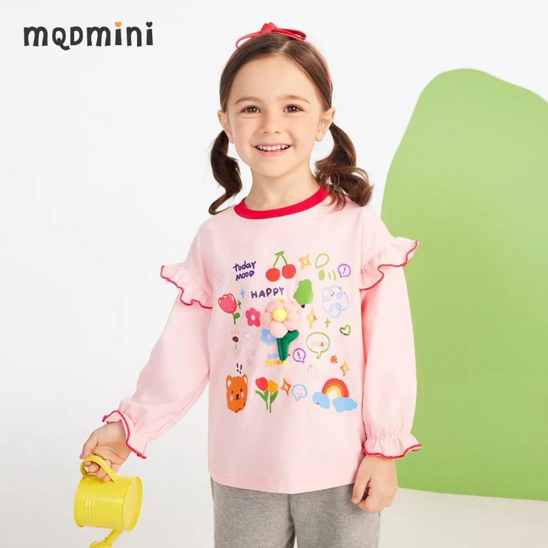 Tシャツ 女の子 長袖 春秋 キッズ 子供服 花柄 カットソー トップス ガールズ 普段着 部屋着 かわいい 綿