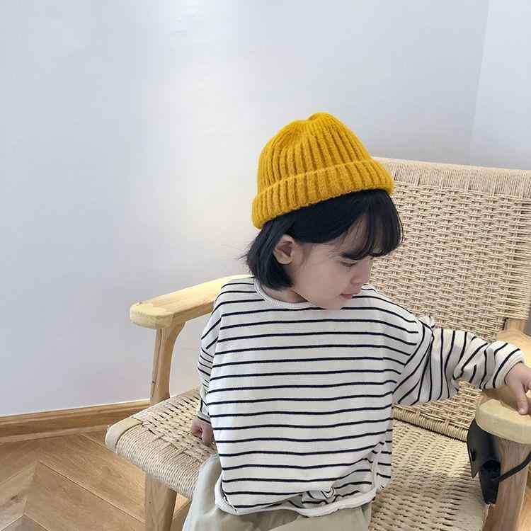 子供服 Tシャツ 女の子 長袖 カットソー 韓国 春秋 ベビー おしゃれ かわいい ストライプ 80 90 100 110 120 130 140