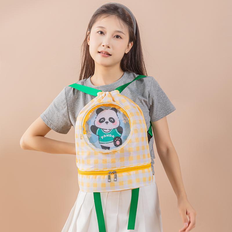 子供用 スイミング バッグ ビーチバッグ 洗濯用品 収納袋 大容量 乾湿分離 カートゥーン かわいい 旅行用2