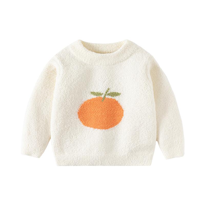 子供服 ニット・セーター ベビー 厚手 ニット 秋冬 長袖 丸首 プルオーバー 80 90 100 110 120 130 140cm ポリエステル かわいい 幼稚園 保育園 お出かけ