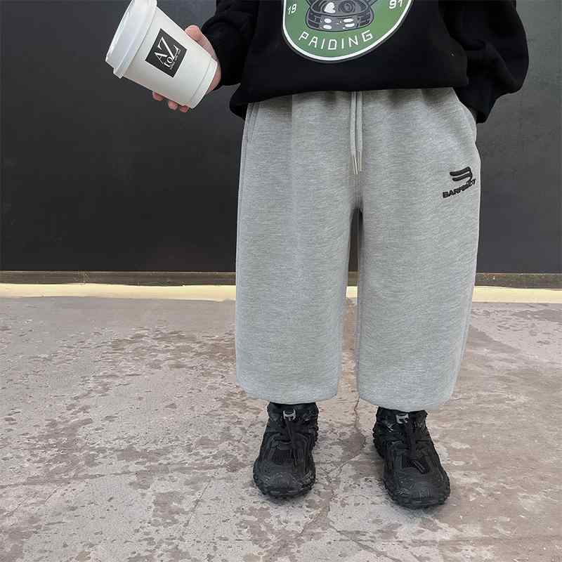 子供服 スウェットパンツ 男の子 裏起毛 ロングパンツ ズボン 秋冬 普段着 防寒 花柄 ブラック グレー ワインレッド2