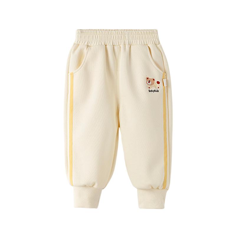 子供服 パンツ 春秋 キッズ 男の子 女の子 スポーツ ズボン カジュアル 長ズボン 裾絞り 幼児 1歳 2歳 3歳 80cm 90cm 100cm ポリエステル かわいい カートーン 小犬 象 熊 動物 薄手 厚手 グレー グレー 杏色