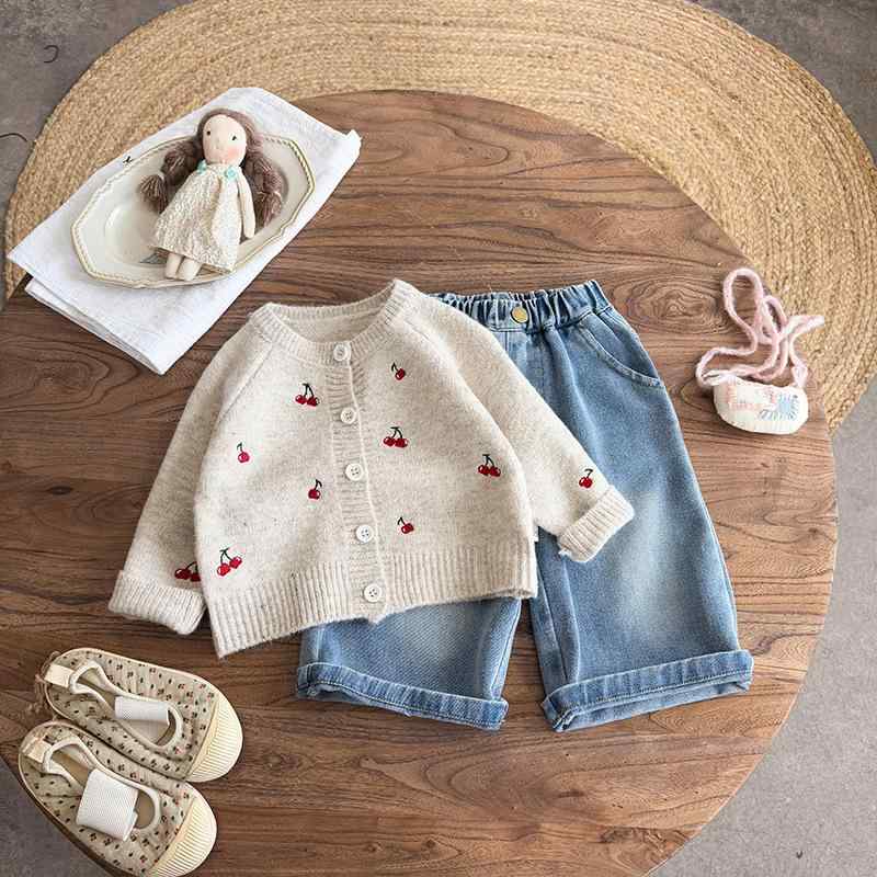 ベビー服 女の子 ニット 2点セット カーディガン パンツ 春秋 70 80 90 100 ベビー 赤ちゃん 子供服 かわいい おしゃれ 長袖 綿