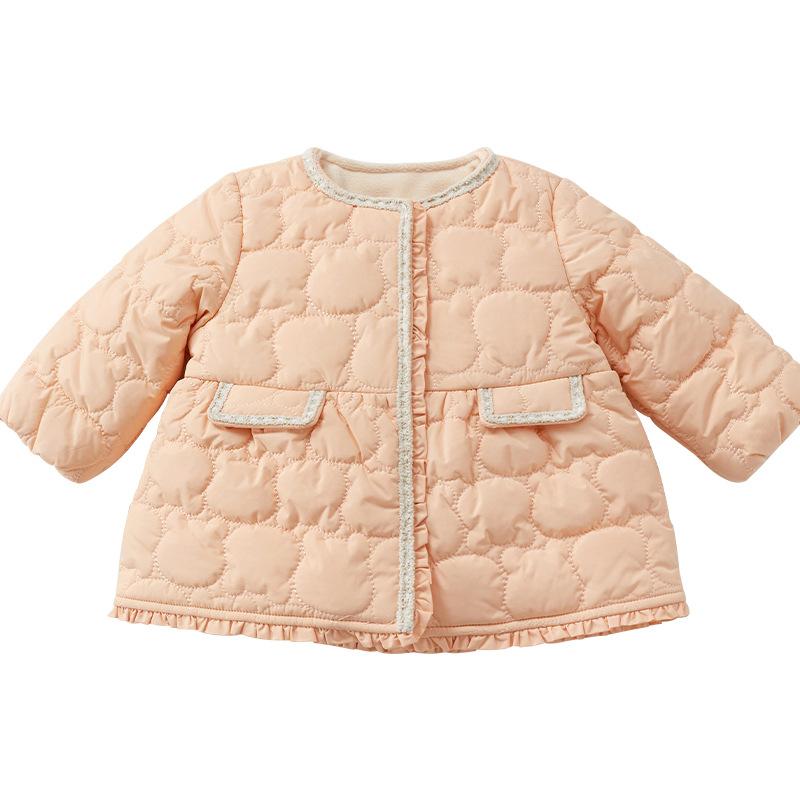キッズ アウター 秋冬 子供服 裏起毛 ジャケット カーディガン トップス ベビー 幼児 暖か 防寒着 厚手 冬服 イエロー ピンク系 ブルー アイボリー オレンジ 73cm 80cm 90cm 100cm 110cm2