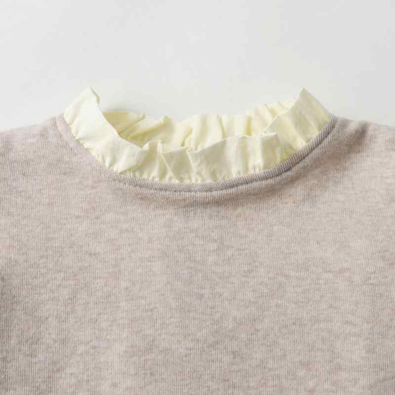 Tシャツ ベビー服 女の子 長袖 裏起毛 トップス 花柄 フリル コットン 秋冬 66cm 73cm 80cm 90cm かわいい 普段使い 保温性