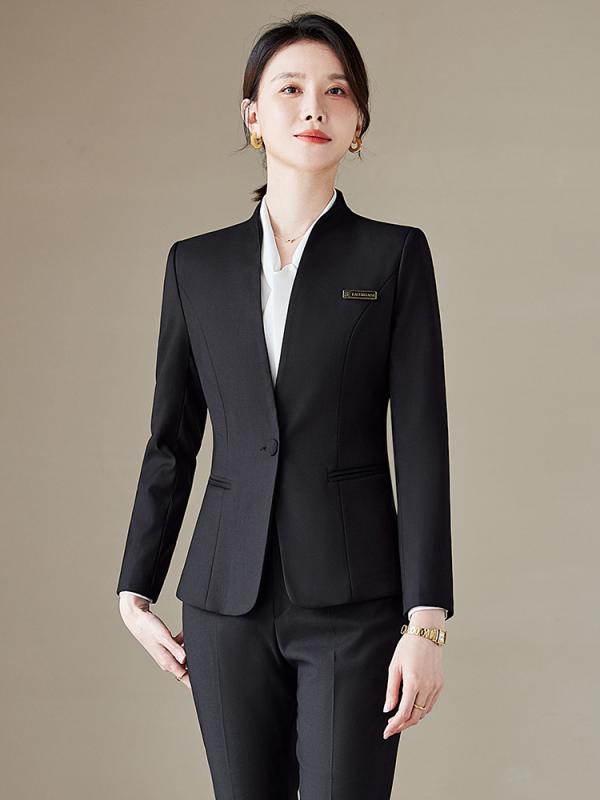 スーツ レディース フォーマル 作業着 ジャケット パンツ スカート ブラウス 事務服 オフィス ホテル フロント 受付 ポリエステル 粘・屬?? ブラック グレー ブルー ホワイト ベージュ 春秋