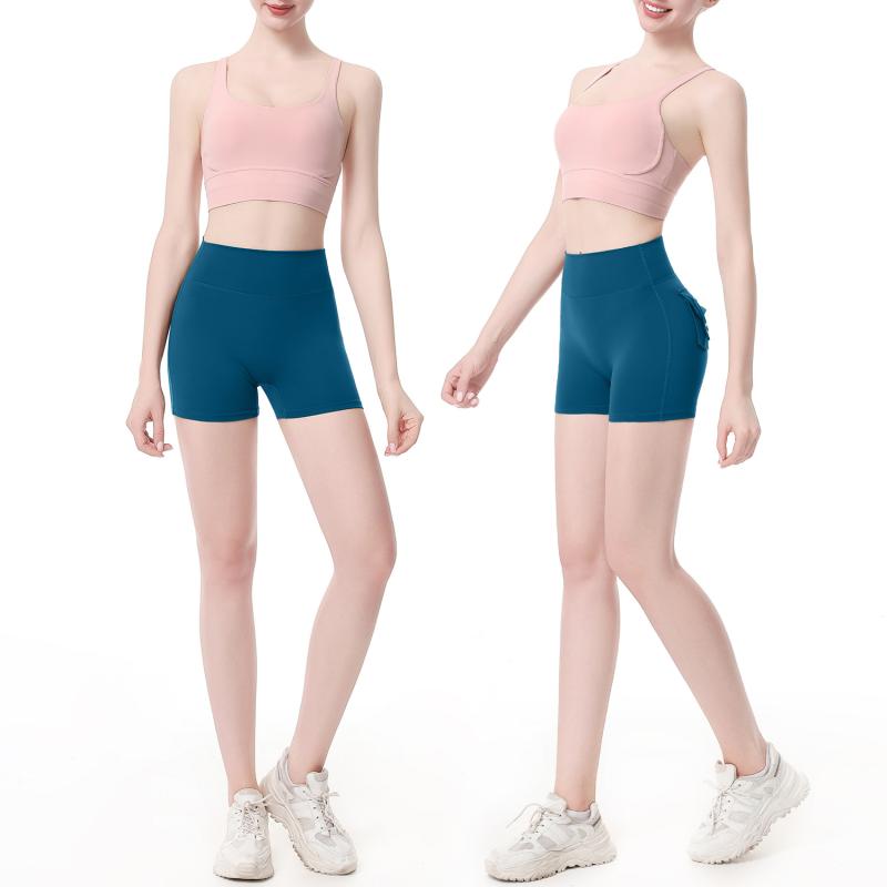 ヨガパンツ レディース ショートパンツ スポーツ 短パン 伸縮性 吸湿速乾 ポケット付き ワークパンツ ランニング 春夏 ピーチヒップ グレー系2