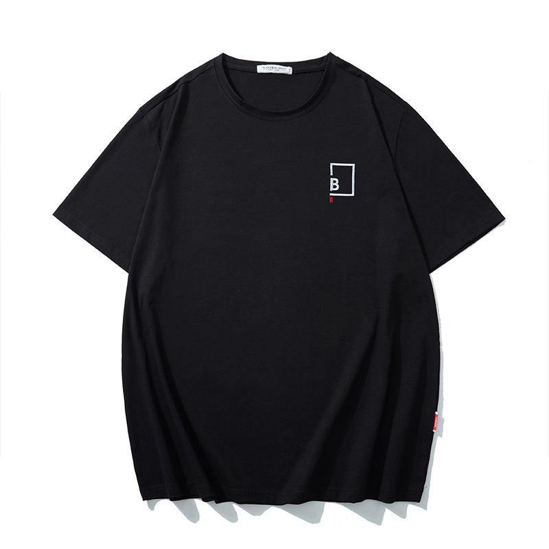Tシャツ メンズ 男性用 大きいサイズ ゆったりサイズ 刺繍 コットン トップス カットソー 半袖 薄手 通気性 吸湿速乾 ブラック2