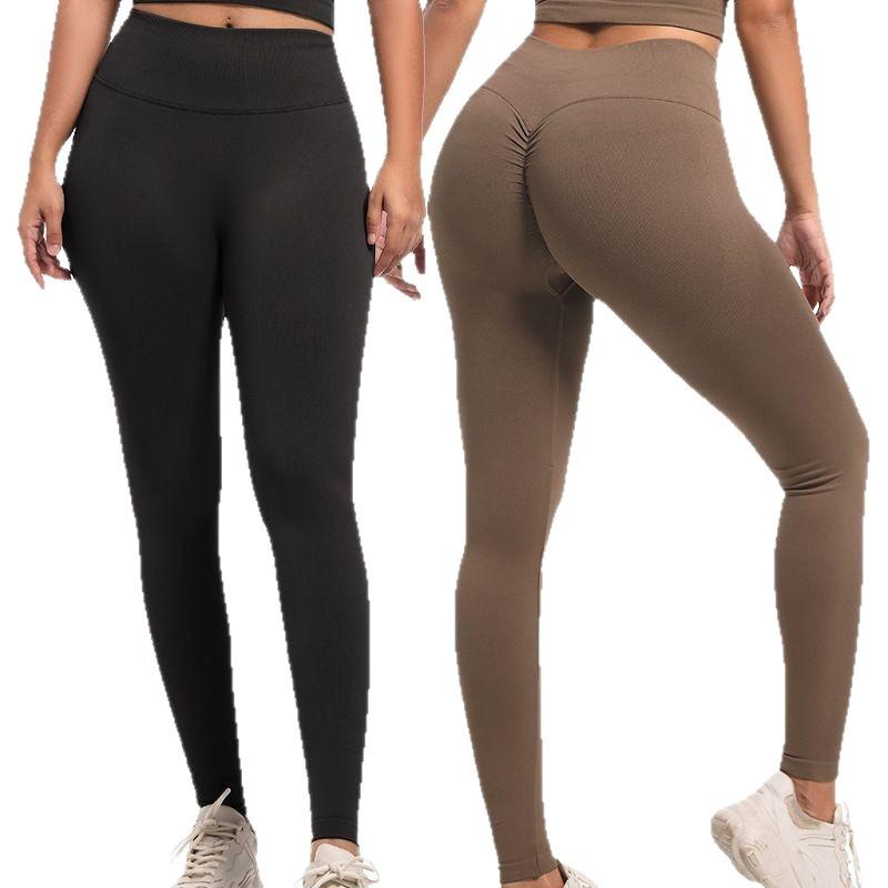 ヨガパンツ レディース スポーツウェア 女性用 フィットネスパンツ レギンス スパッツ 高腰 伸縮性 吸湿速乾 ピーチヒップ ブラック ブラウン 綿 春夏 5,039円