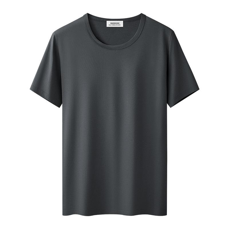 Tシャツ メンズ 男性用 薄手 モダール混紡 半袖 トップス カットソー 丸首 無地 ブラック 黒 ホワイト 白 ネイビー 紺 ベージュ カーキ グレー S M L XL 2XL 3XL 4XL 5XL 春夏 秋冬 接触冷感 吸湿速乾