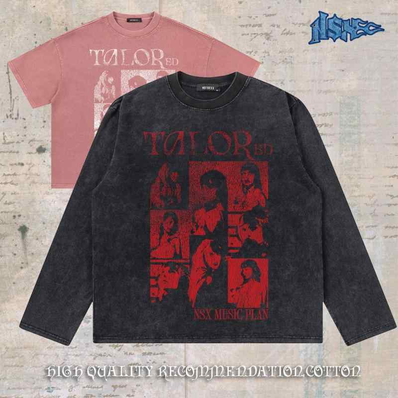 Tシャツ メンズ 男性用 半袖 長袖 トップス カットソー 綿 コットン ゆったり ブラック 黒 グレー レッド 赤 春夏 秋冬